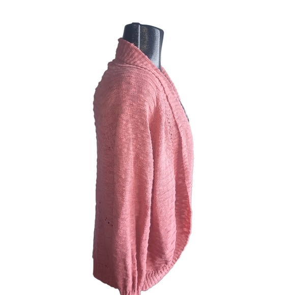 Roxy Pink Open Cardigan with Rounded Hemline XS - Picture 4 of 7
